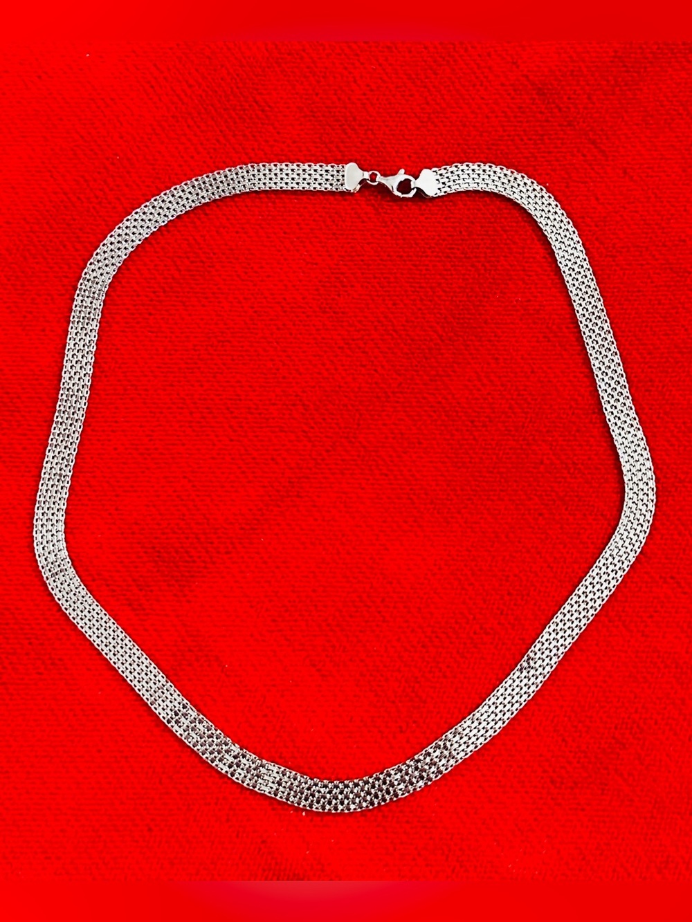 Sterling Silver Mesh Chain Necklace - Silver 925